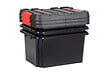 EDA - Lot de 3 bacs de rangement Stock'R - Noir et rouge - 58L - vignette