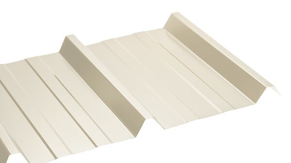 ONDOMETAL - Tole en acier galva laquee nervuree 0,5mm - Beige - 250x105cm - large