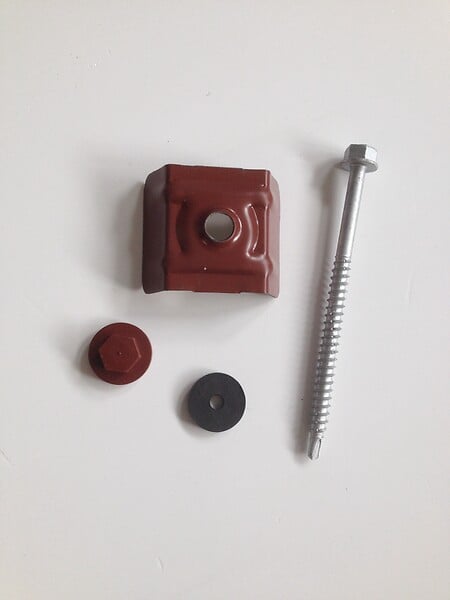 ONDOMETAL - Kit de fixations pour tôle acier - 50 pièces - Rouge - large