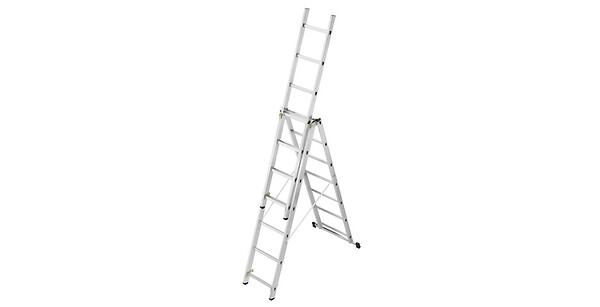 HAILO - Échelle transformable 3 plans aluminium - H.196-420cm - large