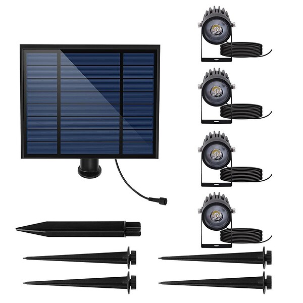 LUMISKY - 4 Spots solaires connectés ROUNDY Blanc 200LM - large