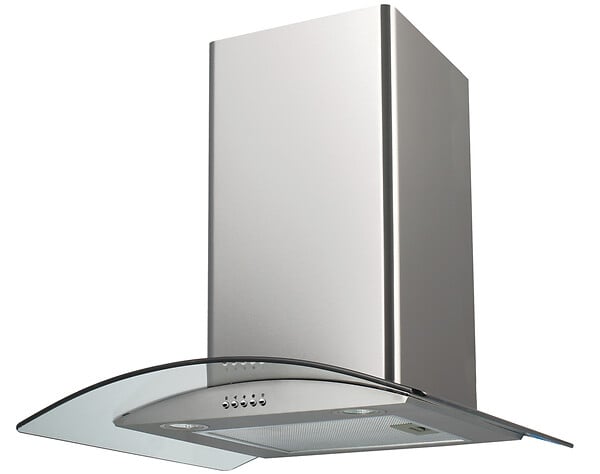 Hotte 60 c glass inoval inox - large
