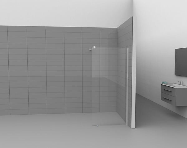 KINDFORD - Paroi de douche à l'italienne - Verre - Transparent - 6mm - 90x190cm - large