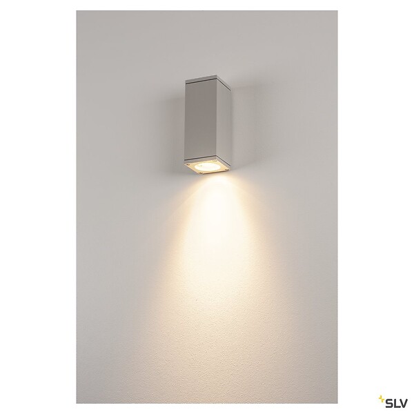 SLV - Applique extérieure SLV THEO, gris, GU10/QPAR51, 35W max, IP44 - large
