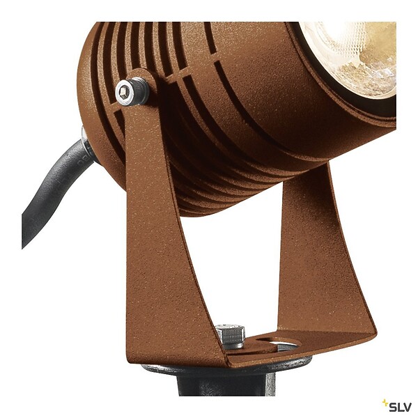 SLV - Projecteur extérieur, rouille, SLV LED SPIKE avec LED intégrée, 6W, 3000K, IP55 - large