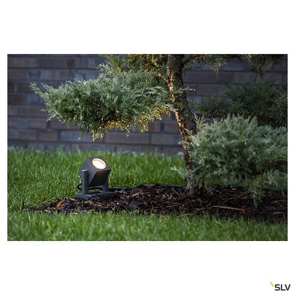 SLV - Projecteur extérieur anthracite SLV CUBIX, GU10/QPAR51, 25W max, IP44 - large