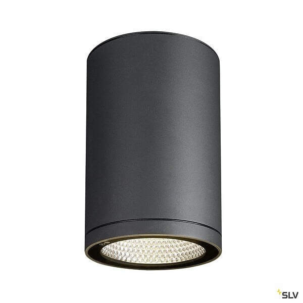 SLV - Plafonnier extérieur rond SLV ENOLA ROUND, anthracite, avec LED intégrée - Ø 14 cm - large