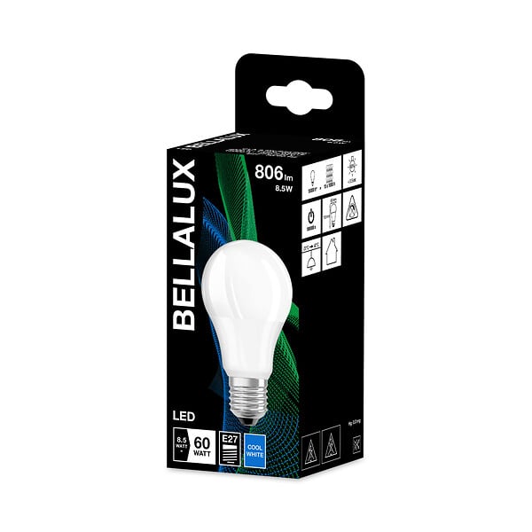 BELLALUX - Ampoule LED - Verre dépoli - Blanc - 8,5W - large