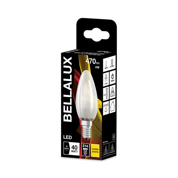 BELLALUX - Ampoule LED Flamme - Verre dépoli - Chaud - 4W - large
