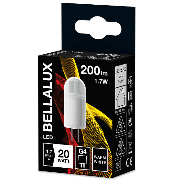 BELLALUX - Ampoule LED Capsule dépoli - G4 - Blanc Chaud - 1,7W - large