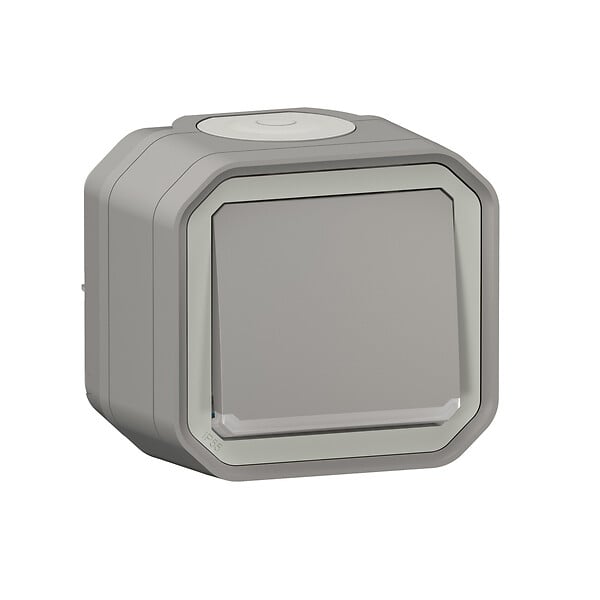 LEGRAND - Plexo interrupteur ou va-et-vient lumineux  - Gris -  saillie - large