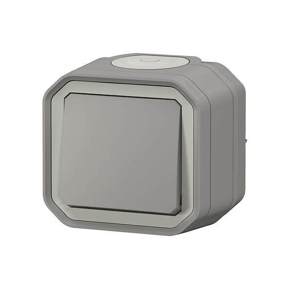 LEGRAND - Poussoir étanche Plexo - Plastique - Gris - IP55 - large