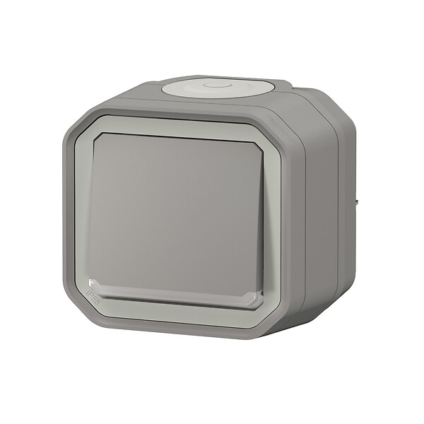 LEGRAND - Plexo poussoir lumineux  - Gris -  saillie - large