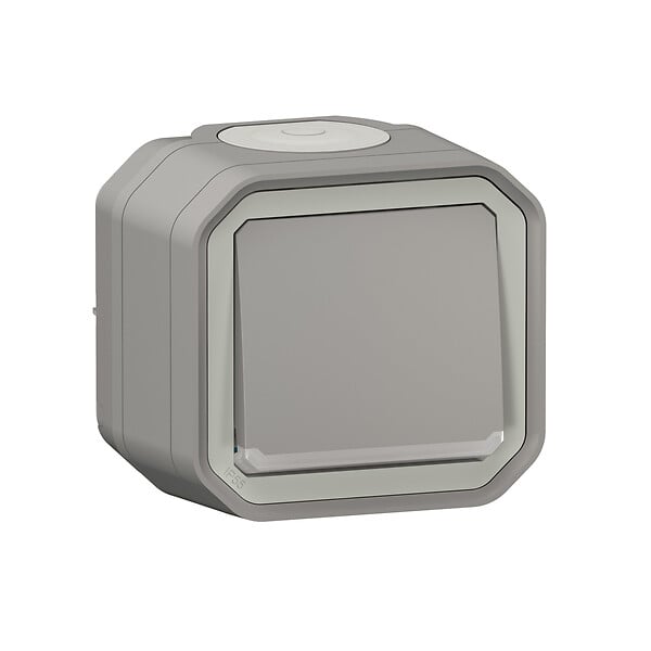 LEGRAND - Plexo poussoir lumineux  - Gris -  saillie - large