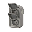 LEGRAND - Plexo double prise précablée verticale std franco-belge - Gris - vignette