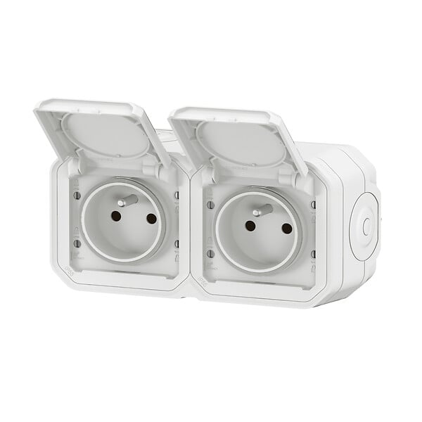 LEGRAND - Plexo double prise précâblée horizontale std  franco-belge-blanc saill - large
