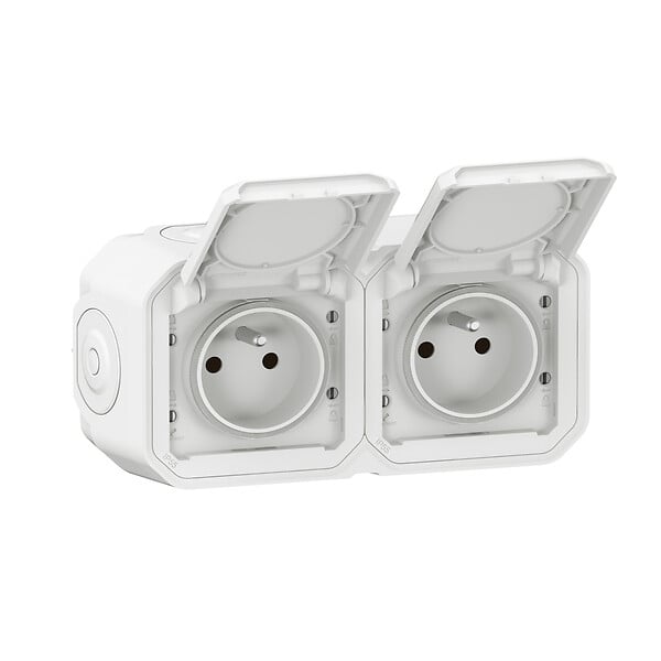 LEGRAND - Plexo double prise précâblée horizontale std  franco-belge-blanc saill - large