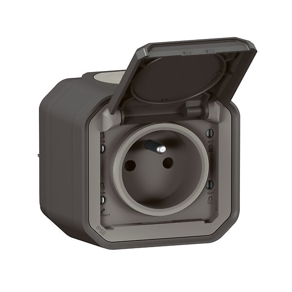 LEGRAND - Plexo prise de courant std franco-belge - anthracite - saillie - large