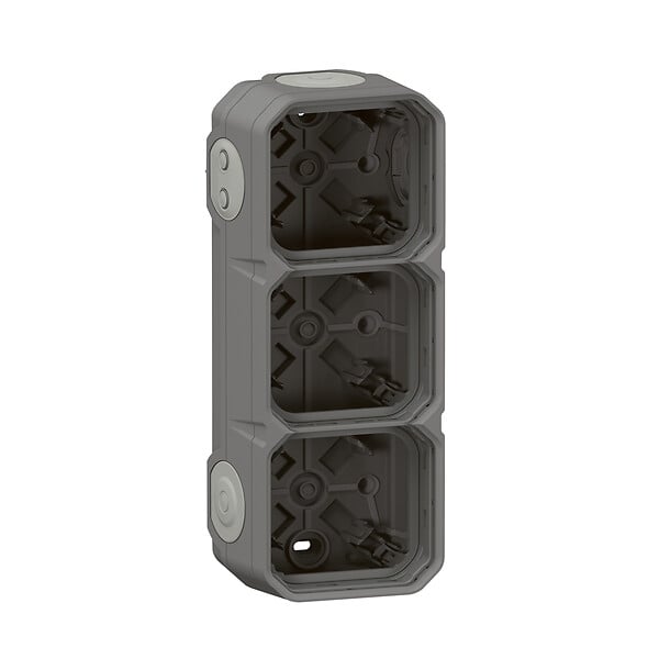 LEGRAND - Boîtier étanche Plexo 3 postes - Gris - IP55 - large