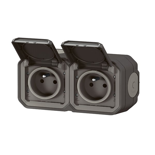 LEGRAND - Prise de courant étanche Plexo - Anthracite - IP55 - large