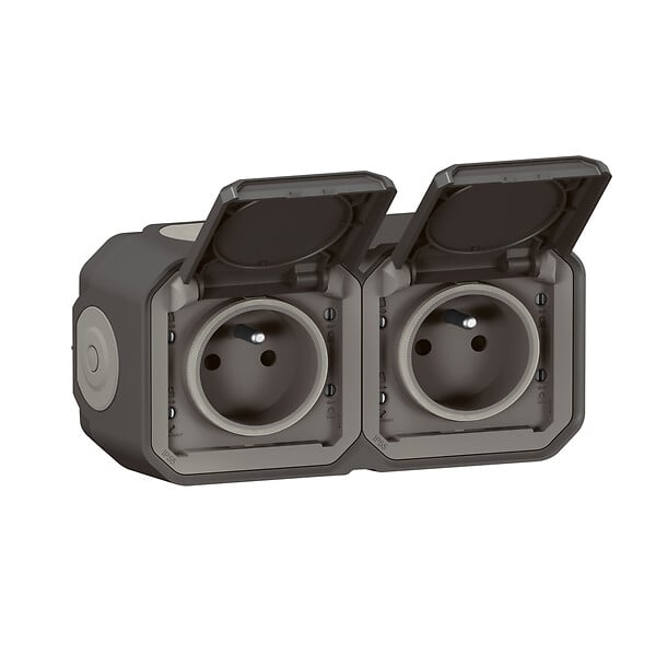 LEGRAND - Prise de courant étanche Plexo - Anthracite - IP55 - large