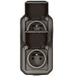 LEGRAND - Double prise étanche Plexo verticale - IP55 - Anthracite - vignette