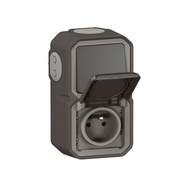 LEGRAND - Prise Plexo va-et-vient 2P+T - Anthracite - IP55 - large