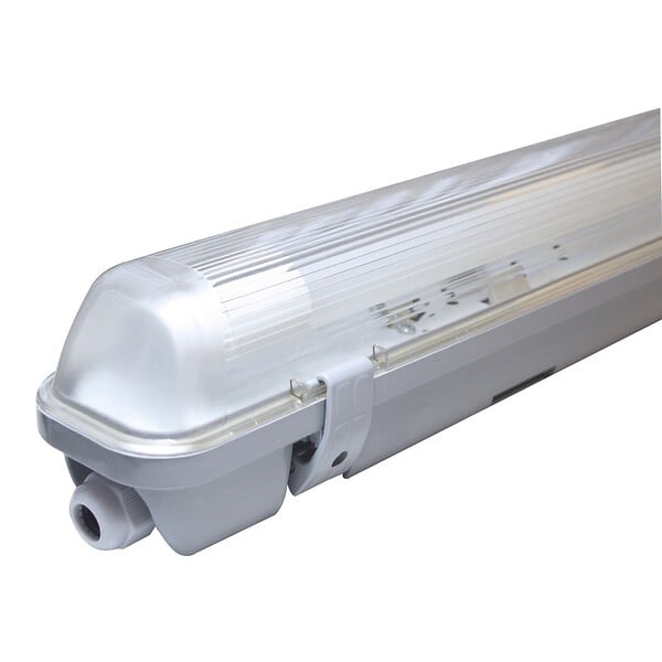 TIBELEC - Réglette LED étanche 2x18W 3800lm IP65 - Polycarbonate Gris - large