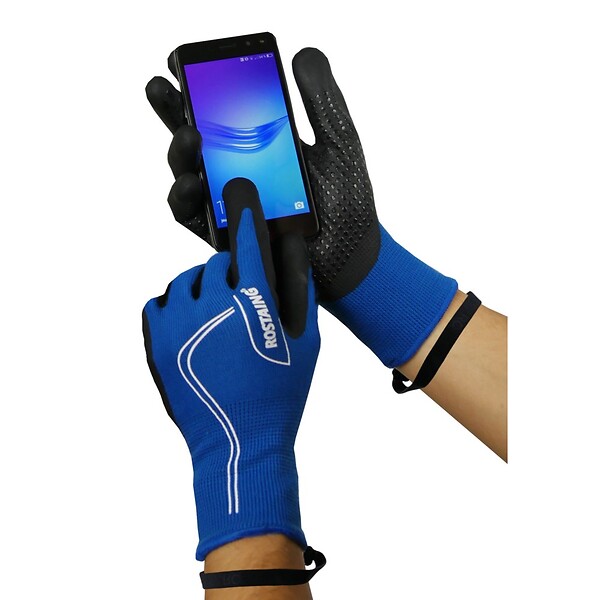 ROSTAING - Gants demi-saison - Nitrile/Acrylique - Touch T10 - Noir/Bleu - Taille 10 - large