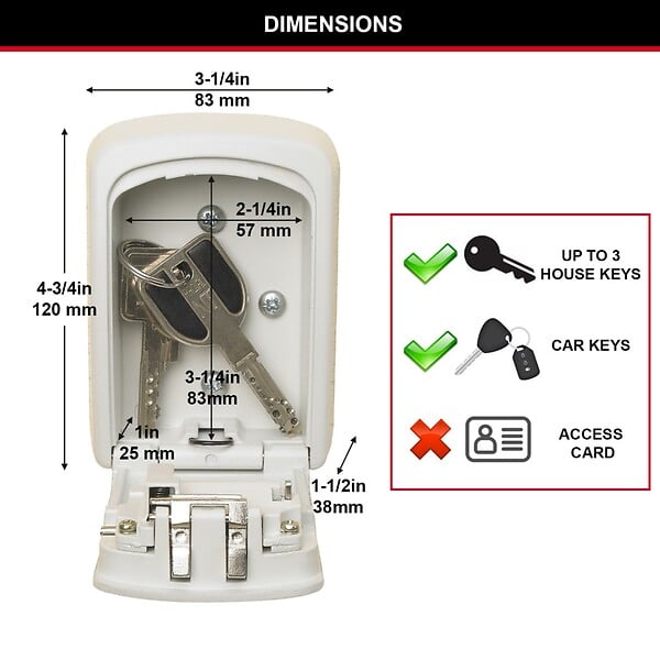 MASTER LOCK - Boîte à clés sécurisée murale - Format M - Blanc - large