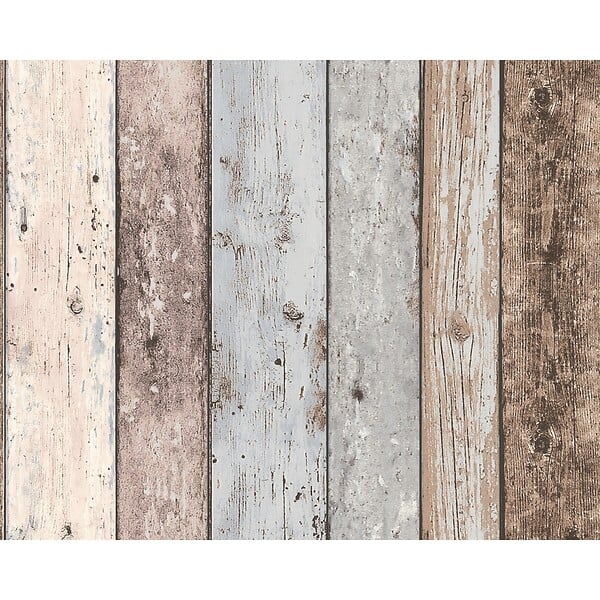 AS CREATION - Papier peint vinyle Best of Wood'n Stone - Marron - large