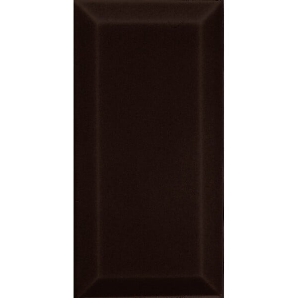 CERAM INDUSTRIE - Carreau métro faïence noire brillant biseauté - 7.5x15cm - large