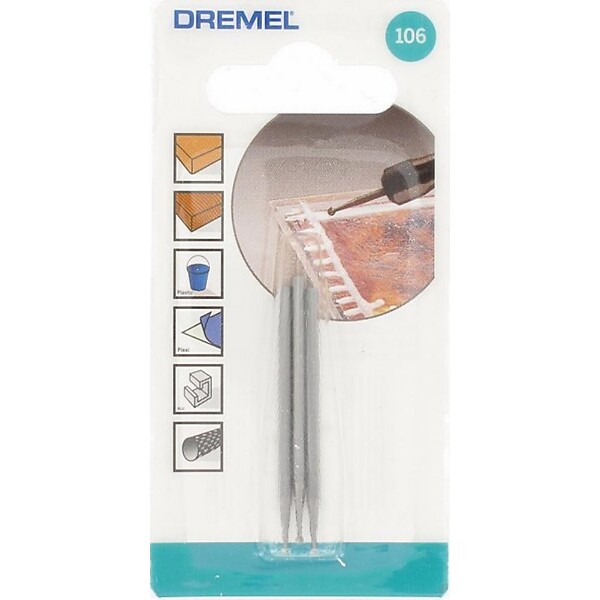 DREMEL - Lot de 3 fraises à graver - Acier rapide - Bille 1,6mm - large