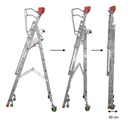 FIMM - Fimm - Plateforme De Magasinage En Aluminium Repliable Charge 150 Kg 6 Marches Haut. Travail 3390 Mm - large
