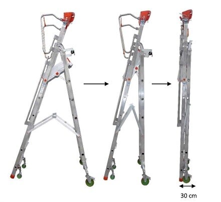 FIMM - Fimm - Plateforme De Magasinage En Aluminium Repliable Charge 150 Kg 5 Marches Haut. Travail 3110 Mm - large