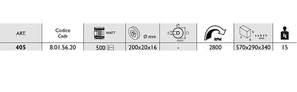 FEMI - Touret à  meuler Professsionnel Meule Diam200mm 500W (moteur induction) 405 Femi - large