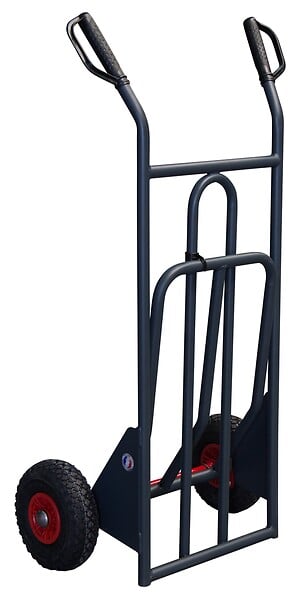 FIMM - Fimm - Diable à Poignées à Garde Charge 350 Kg Basculement Assisté Bavette Repliable Roues Pneumatique 260 Mm - large
