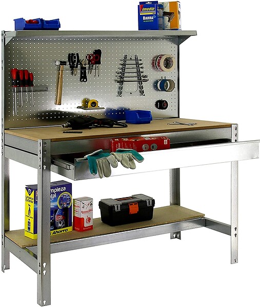 SIMON RACK - Simon Rack - Kit Etabli 1440x1500x600mm Charge 600Kg - SIMONWORK BT3 BOX 1500 GALVA/BOIS SIMONRACK - large