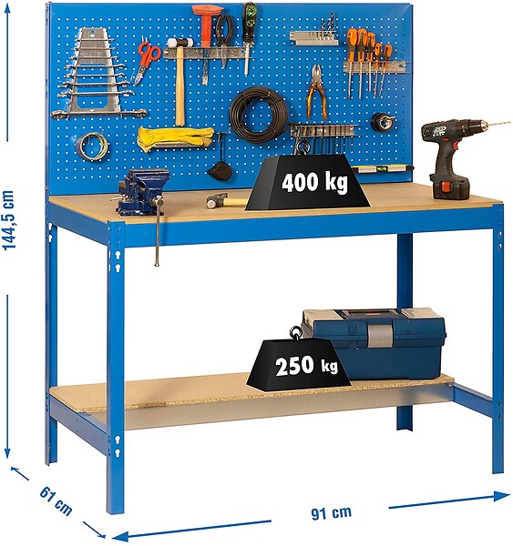 SIMON RACK - Simonrack - Etabli 1440x900x600mm Charge 400 Kg - Bt2 900 Bleu - large