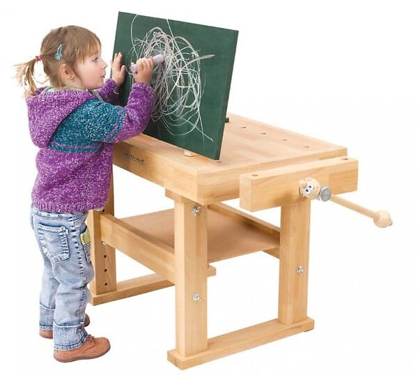 RAMIA - Ramia - Etabli De Bois Junior (hêtre Stratifié Haute Qualité) 1000x630x620-770 Mm - Kid's 1000 - large