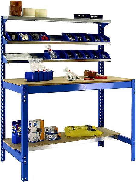 SIMON RACK - Simonrack - Etabli Métal/bois Bleu 1440x1200x600 - Simonwork Bt1 1200 - large