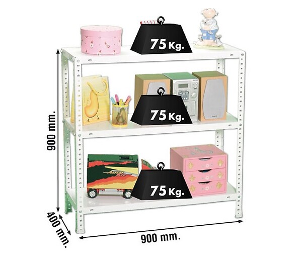 SIMON RACK - SimonRack - Etagère de rangement 900x900x400mm Blanc Charge 75Kg - Advantage 3/400 SIMONRACK - large