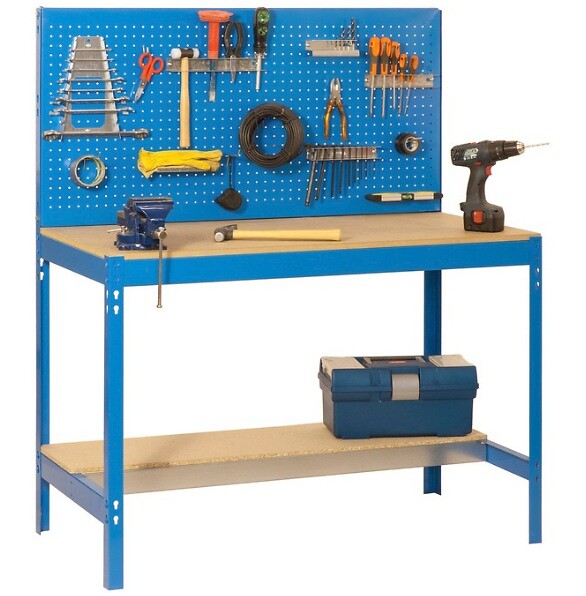 SIMON RACK - Simonrack - Etabli 1440x1500x600mm Charge 600kg - Bt-2 1500 Bleu/bois - large