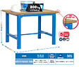 SIMON RACK - Simonrack - Kit Etabli 865x1800x750mm Bleu/bois - Bt6 -1800 - vignette