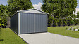 YARDMASTER - Garage métal 1024A - Anthracite et aluminium - L.280xP.740cm - vignette