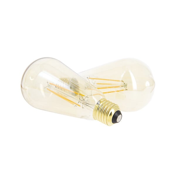 XANLITE - Lot de 2 ampoules Filament LED ST64 Edison ambrées, culot E27, puissance 9W, équivalent 60W, flux 806 lm, lumière blanc très chaud 1800 K, usage intérieur décoratif - large