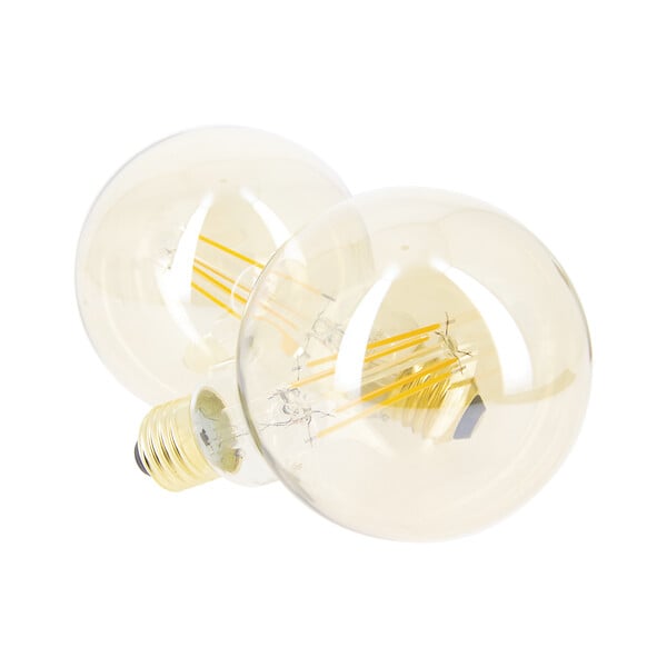 XANLITE - Lot de 2 ampoules LED ambrées, culot E27, forme globe G95, puissance 9W, équivalent 60W, flux 806 lm, lumière blanc très chaud 1800 K, usage intérieur décoratif - large