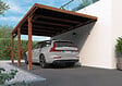 CERLAND - Carport Victor adossable - Bois traité - 1 voiture - 3.30x5.12x2.52m - vignette