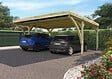 CERLAND - Carport double Victor Modern - Bois traité - 2 voitures - 6,04x5,12x2,74m - vignette