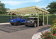 CERLAND - Carport double en bois traité Jean – 2 voitures – L604×H266xP512cm - vignette